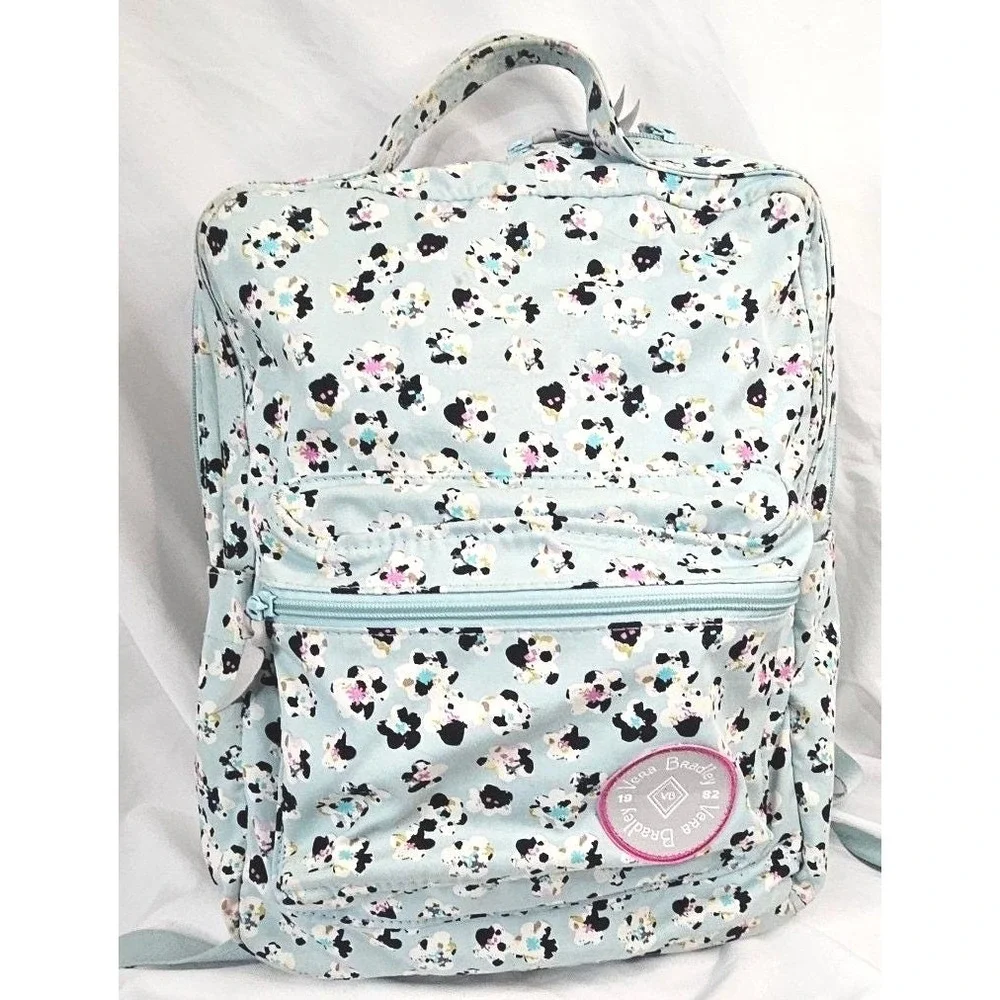 Vera Bradley Light Blue floral Backpack Vera Bradley Campus Backpack Sea Air Floral Blue Embroidery  main image 2
